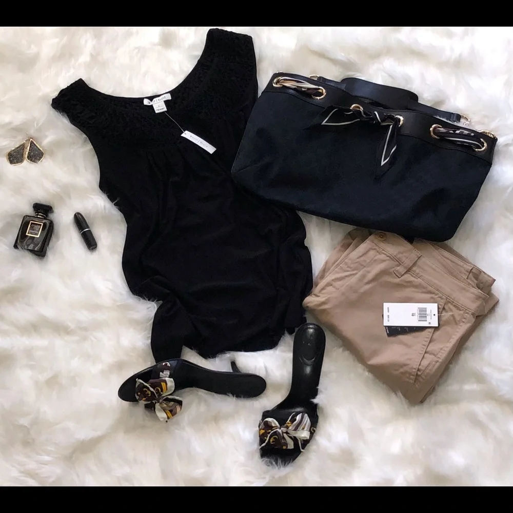 Gucci Scarf Trim Black Canvas Bag - Picture 10 of 12